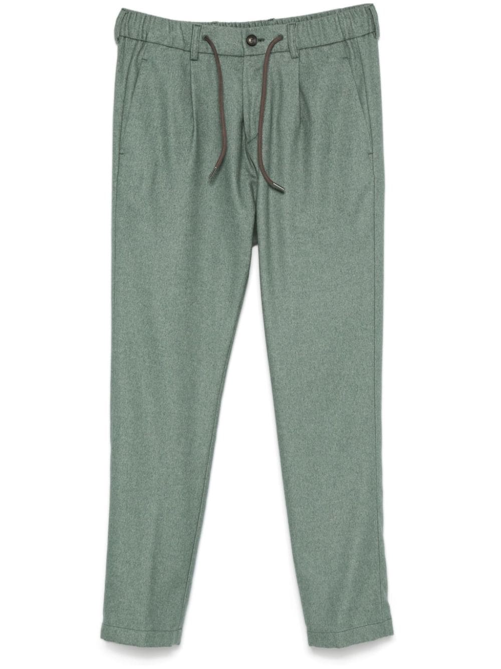 Felted Cashmere-Silk Trousers — sage green