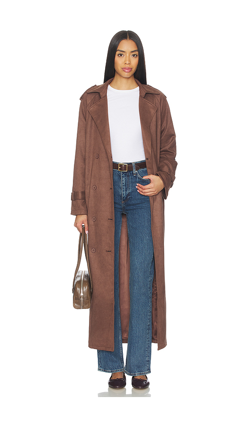 LIONESS x REVOLVE Penny Trench Coat in Brown. L. Also in S, XXS, XS