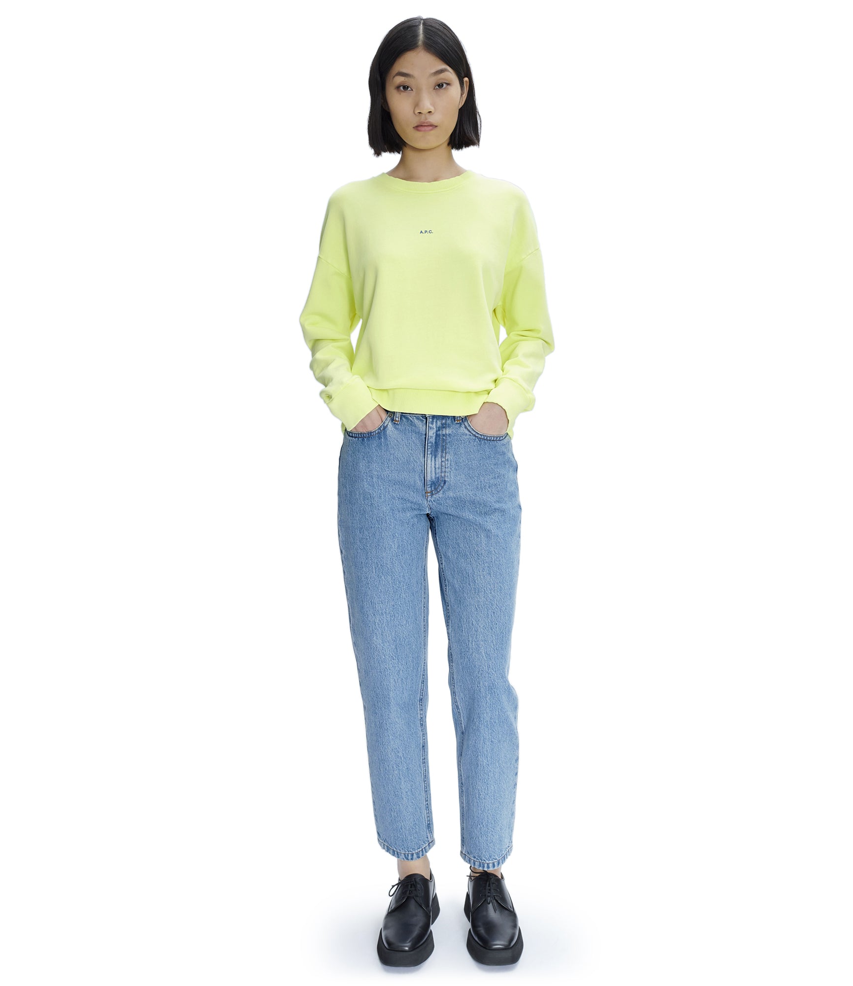 Annie Fluo sweatshirt DAM - Fluorescent yellow