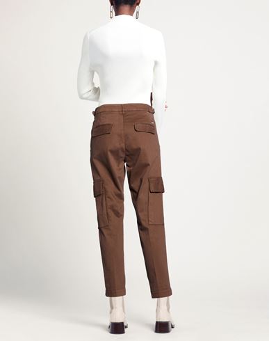 Woman Pants Chocolate brown Size 29 Cotton, Elastane