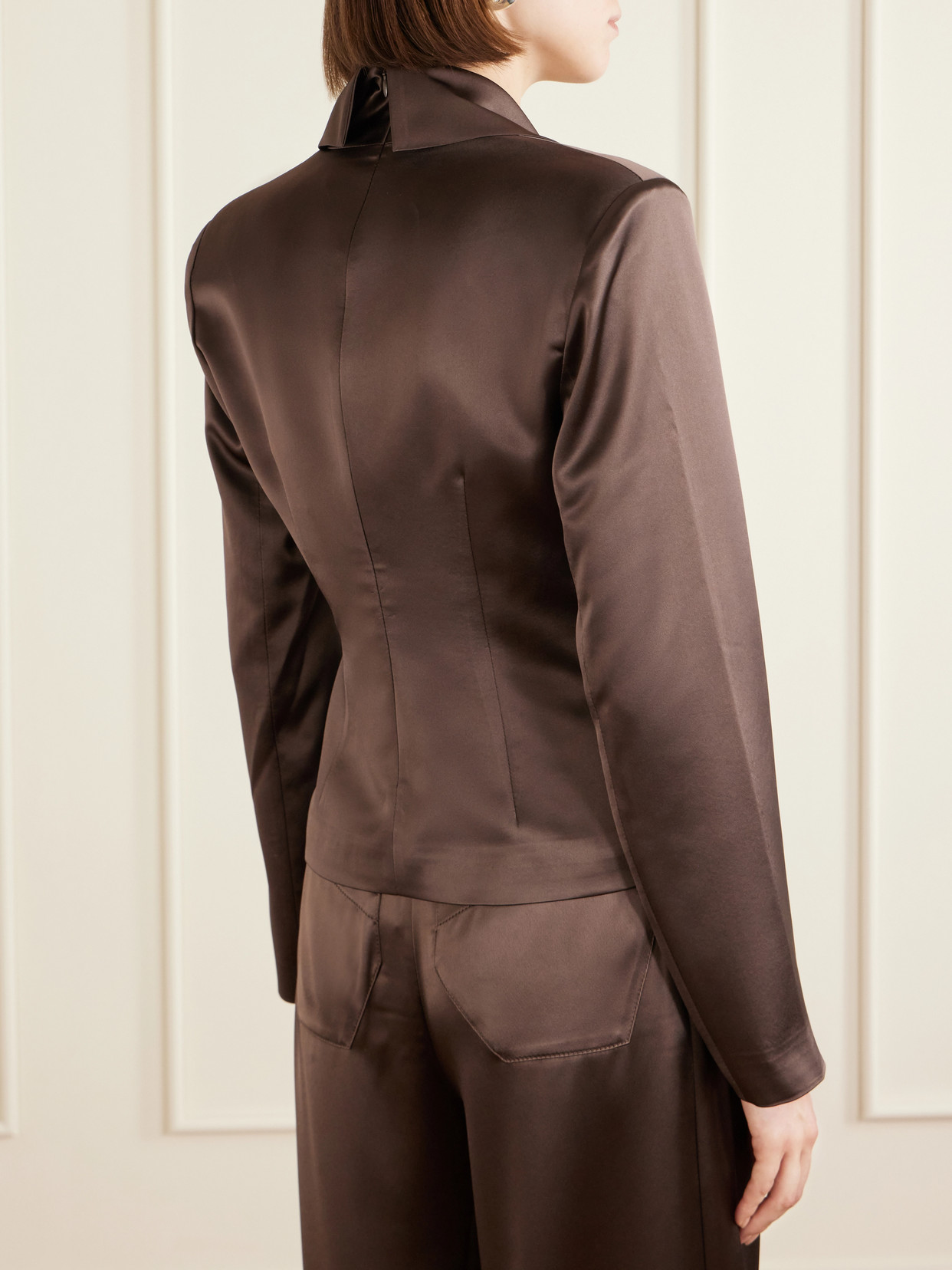 Kendal Satin Blouse - Brown