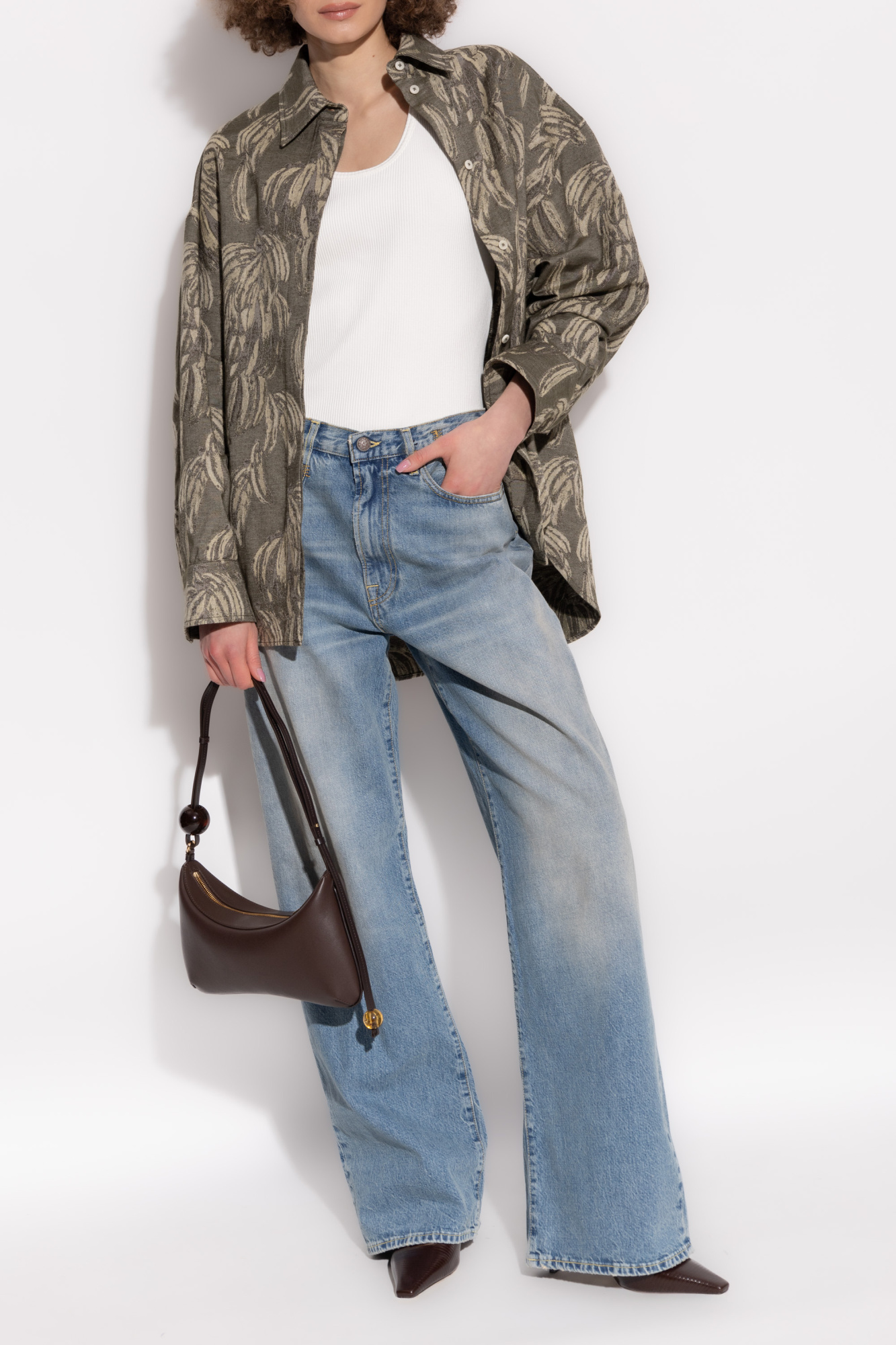 Oversize-cut Shirt, Women's, Green