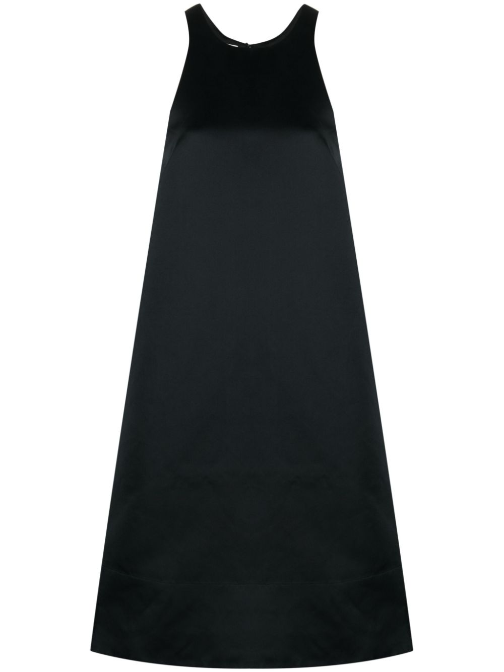 A-line round-neck midi dress - Black