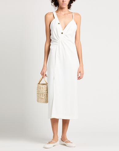 Woman Midi dress White Size 6 Polyester