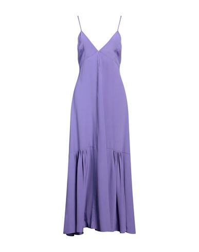 Woman Maxi dress Purple Size 6 Acetate, Silk
