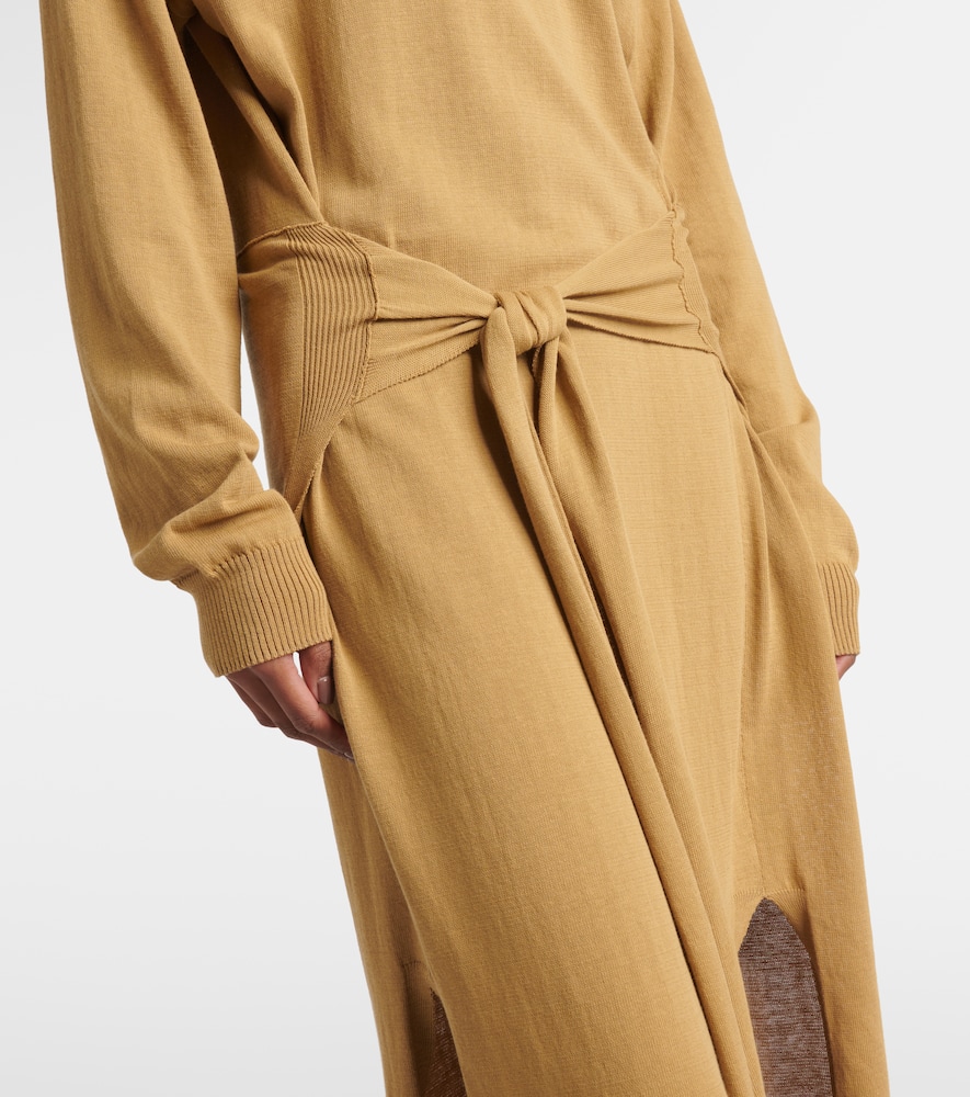 Trompe-l'ail cotton midi dress