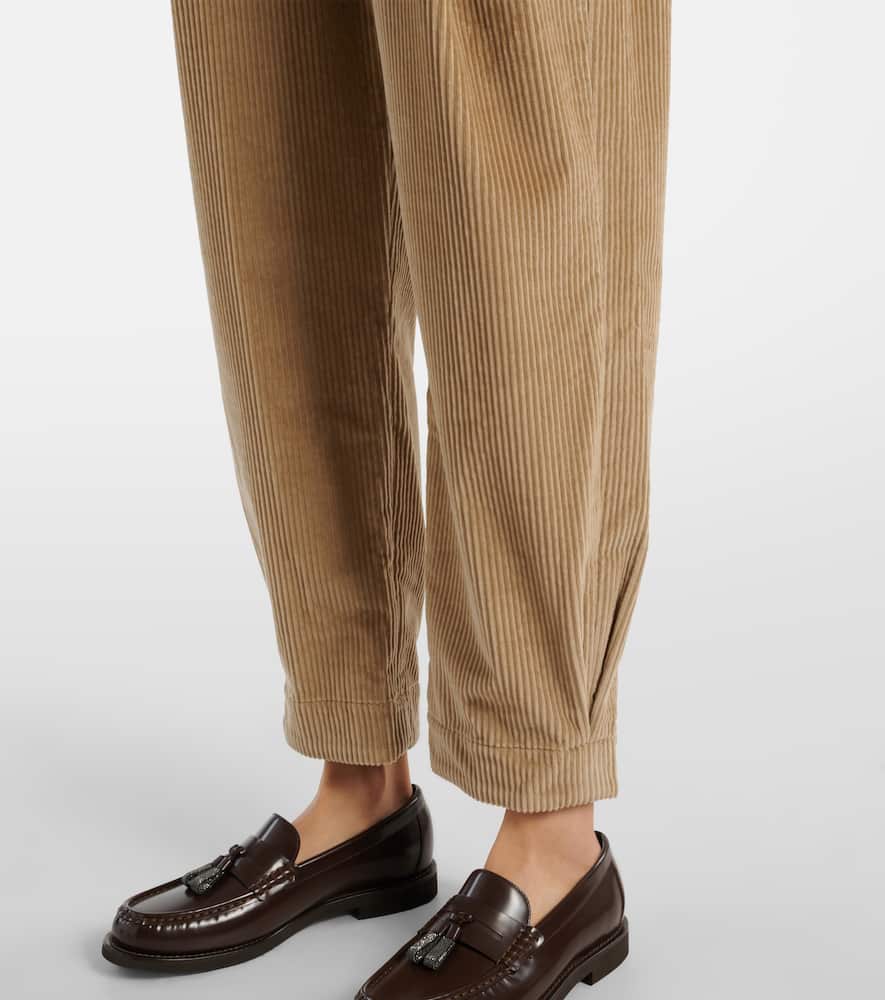 High-rise cotton cropped pants