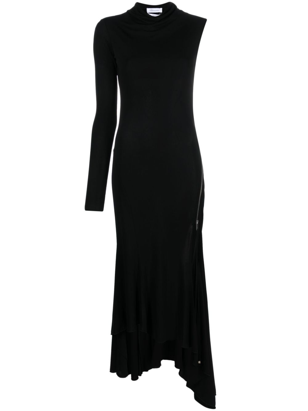 Single-sleeve asymmetric dress - Black