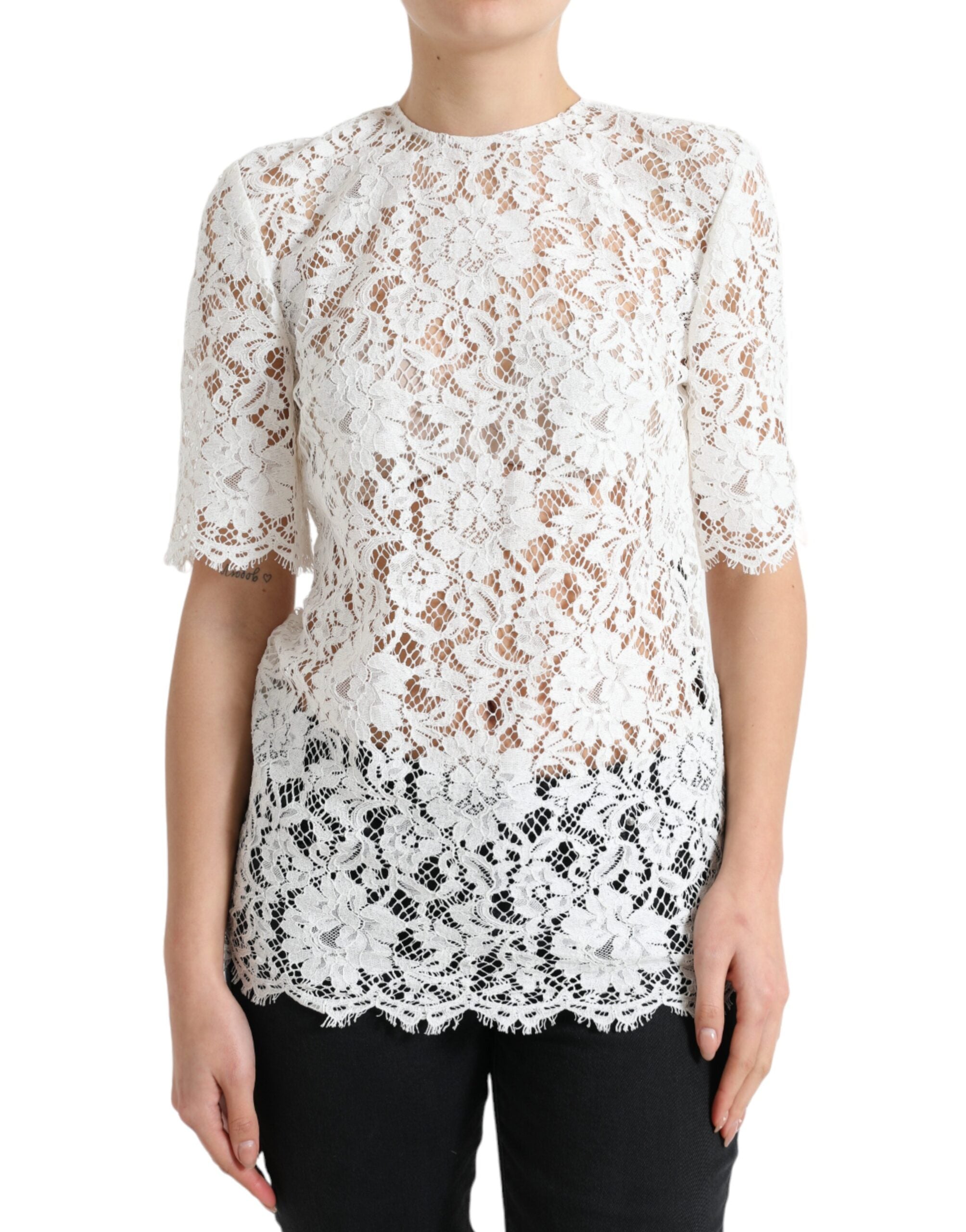 Floral Lace Blouse — White