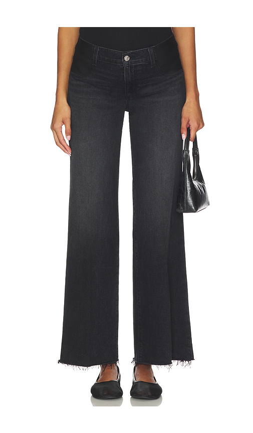 PAIGE Anessa Maternity Wide Leg Jeans in Black. - 24 also , 30, 33