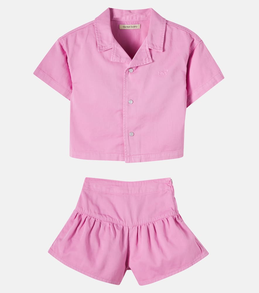 Bellis denim shirt and shorts set