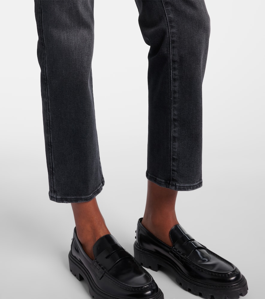 Calie Straight cropped mid-rise straight jeans