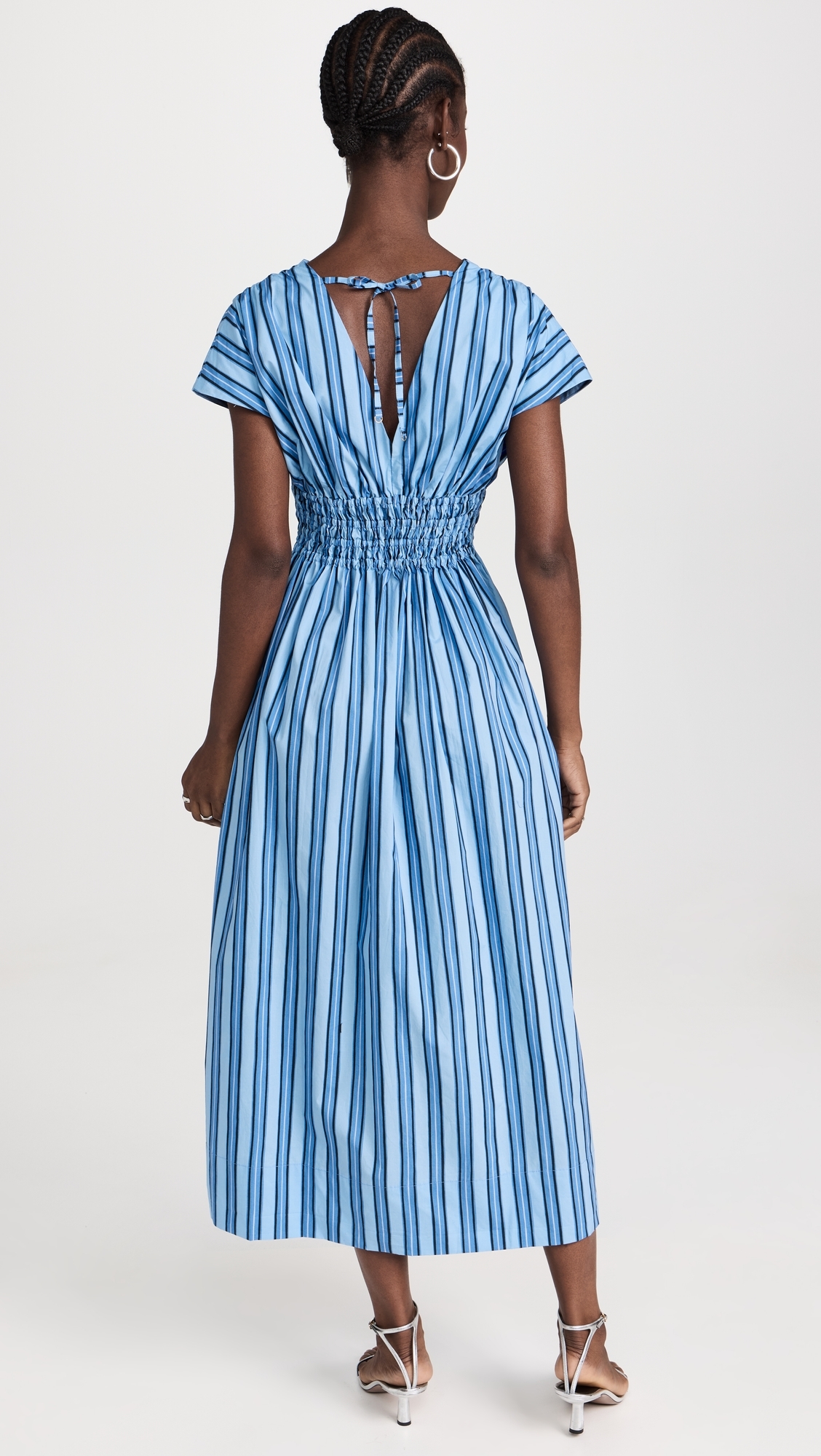 Agnes Midi Dress Akaia Stripe -Blue XXL