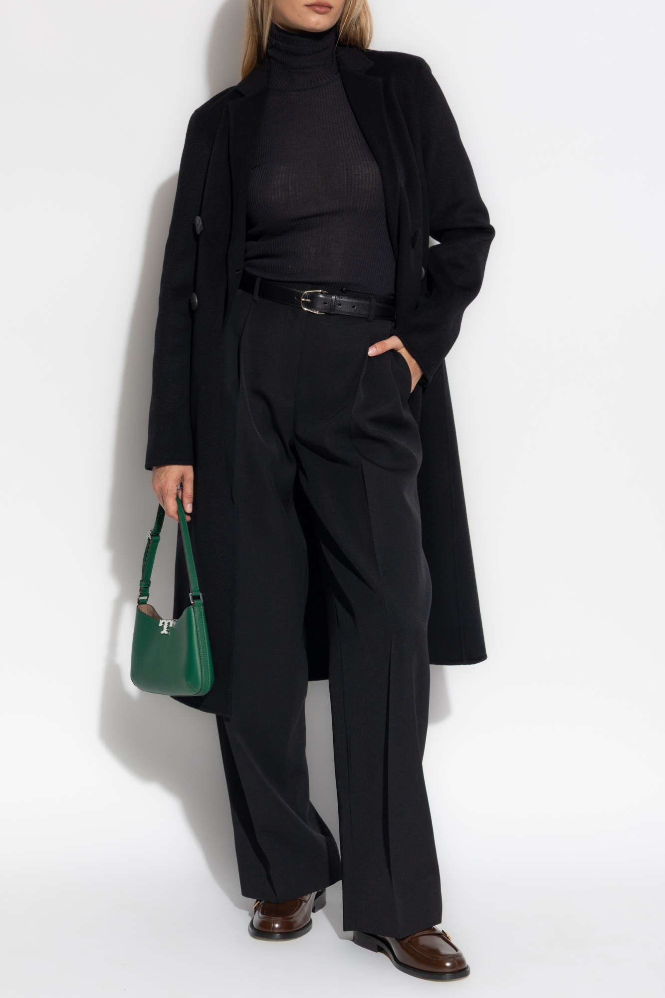 Double-breasted Coat, Women's, Black