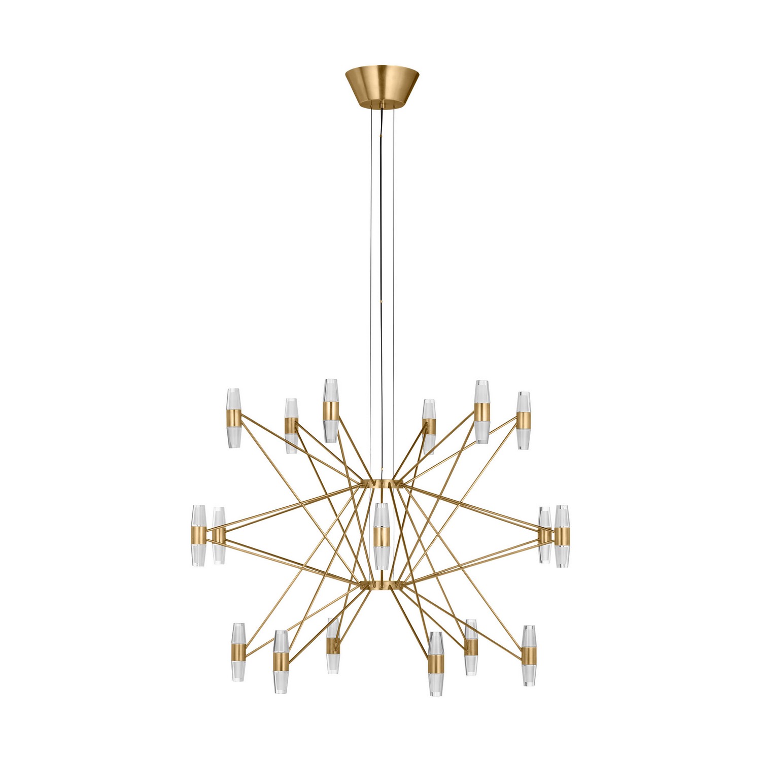 Natural Brass LED Chandelier from the Lassell Collection