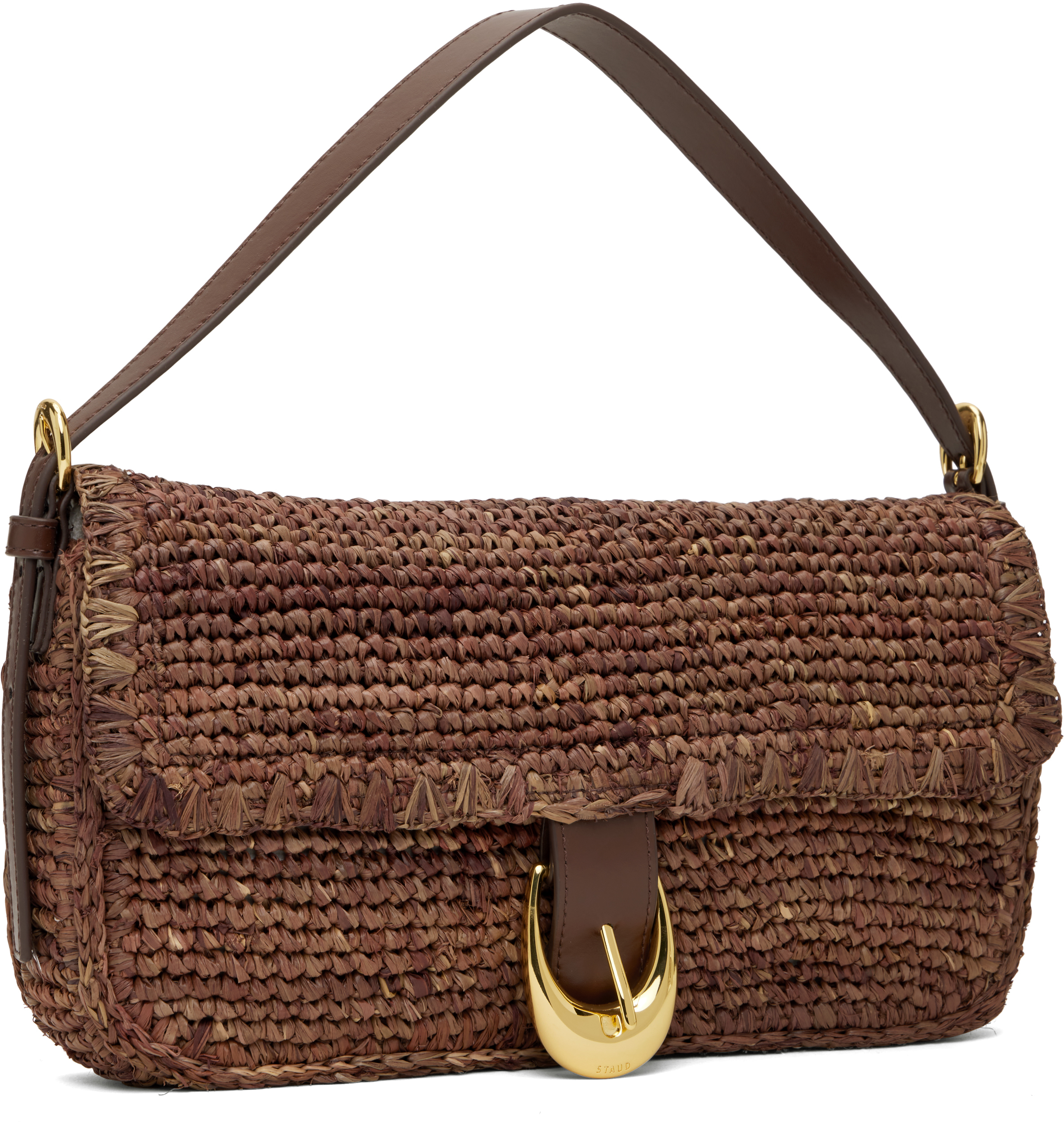 Staud Brown Harlow Raffia Bag