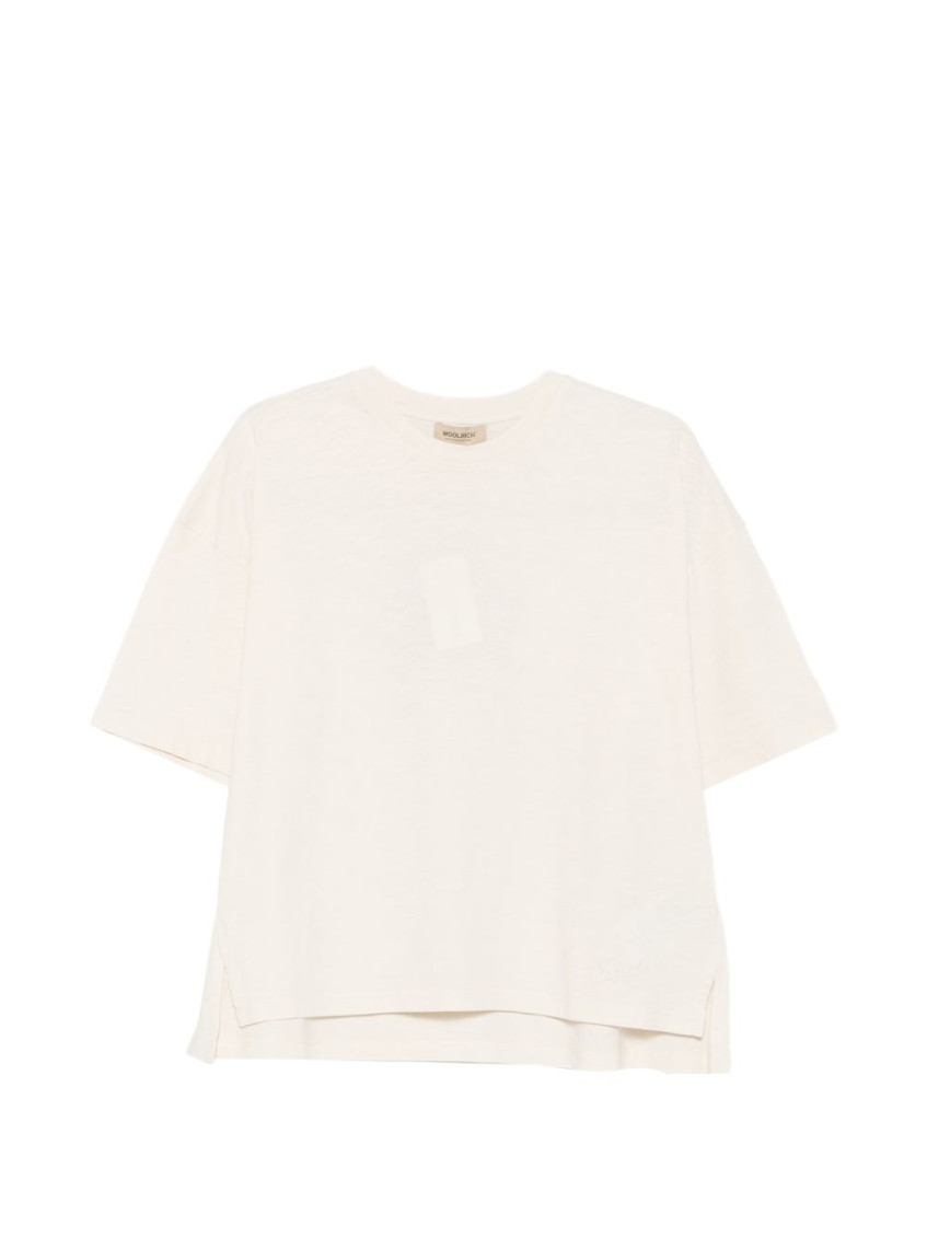 Beige Solid Crew Neck T-Shirt