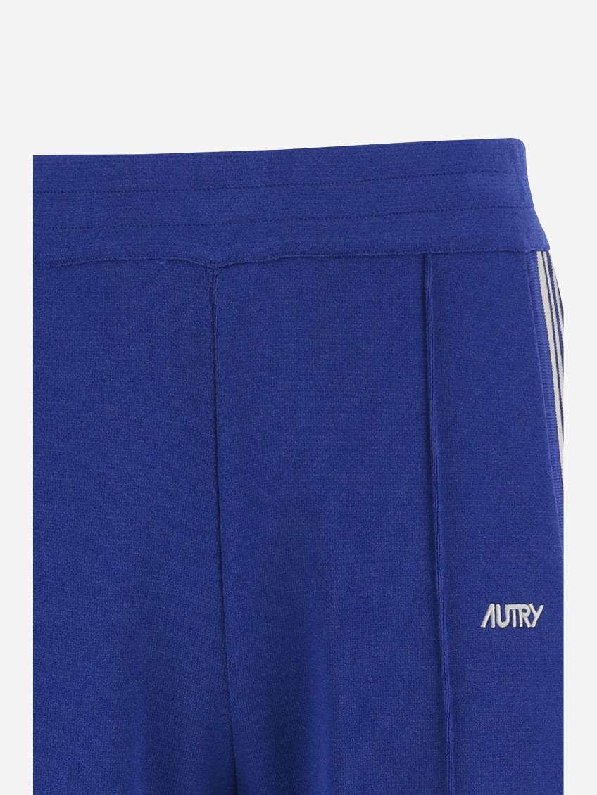 Viscose Blend Logo Pants