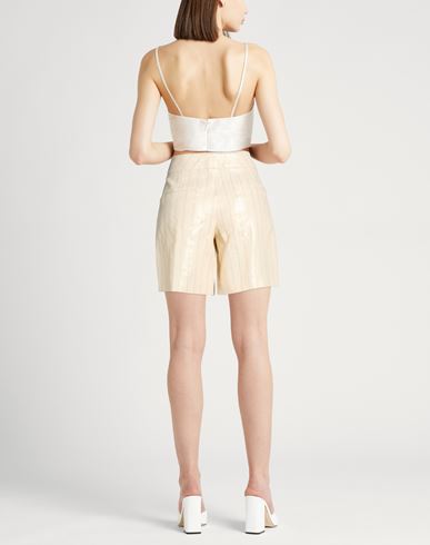 Woman Shorts & Bermuda Shorts Gold Size 6 Linen, Cotton, Polyester, Polyamide