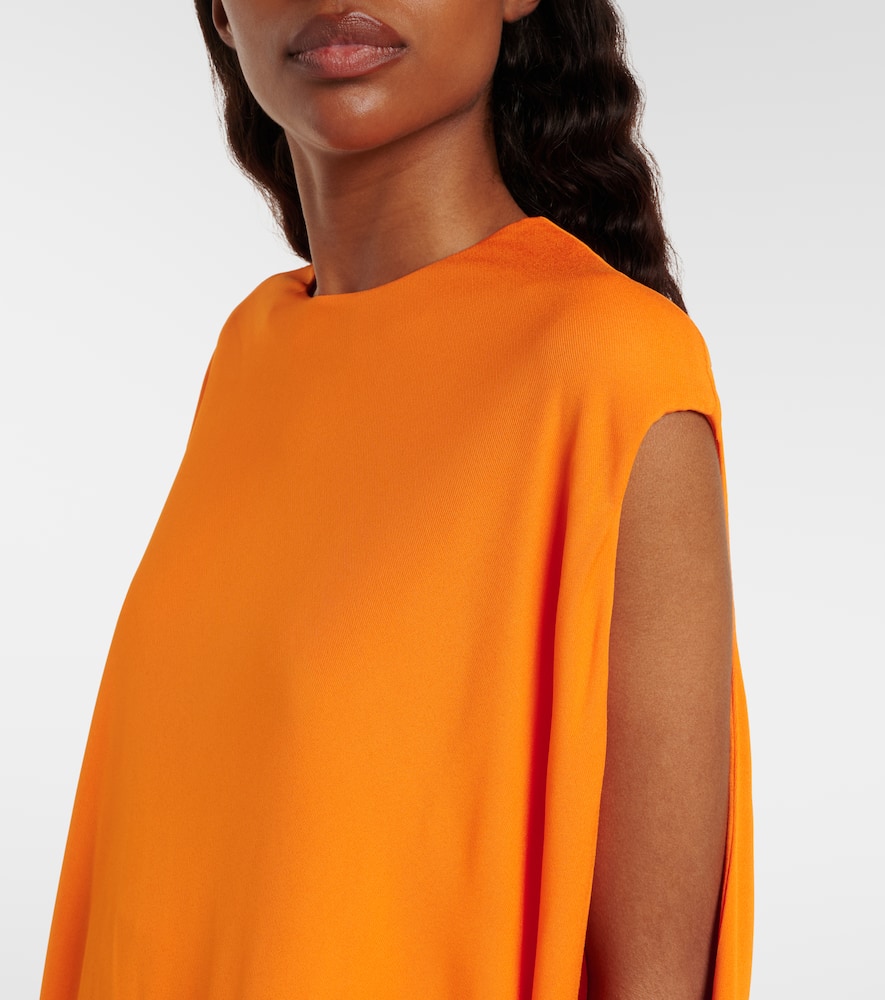 Asymmetric draped crêpe jersey top