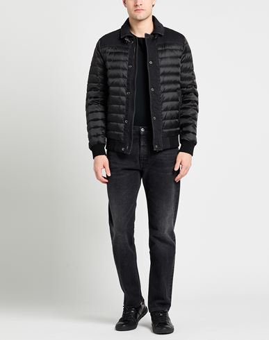 Man Puffer Black Size 38 Cotton, Elastane