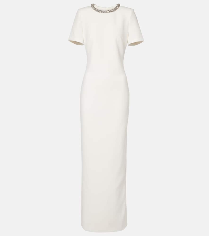 Embellished crêpe gown