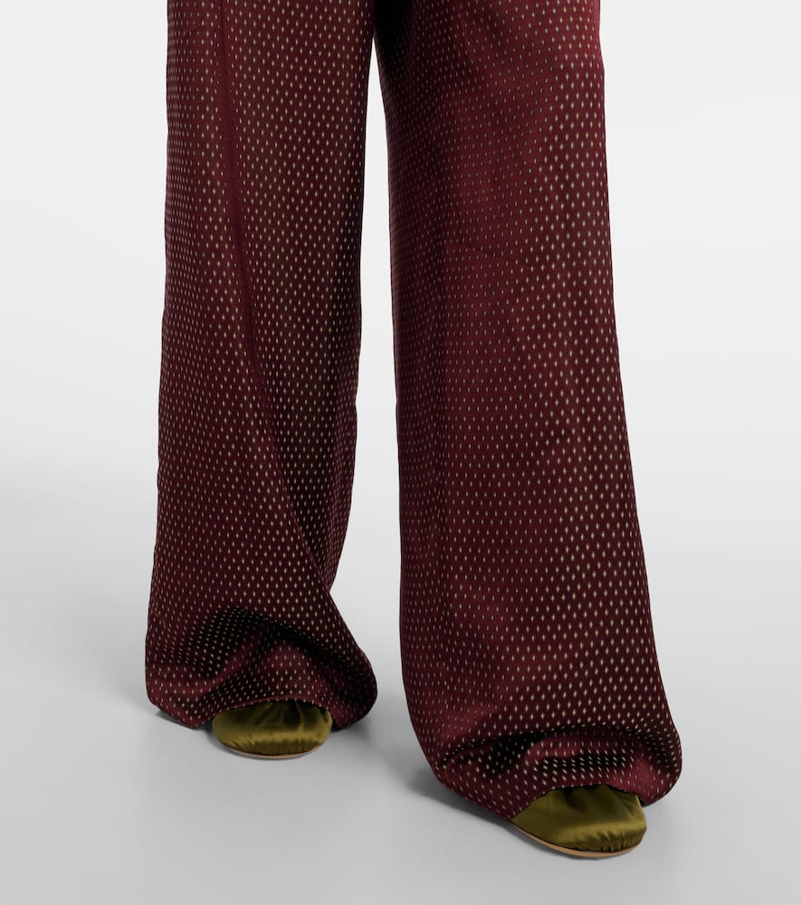 Belted high-rise wide-leg pants