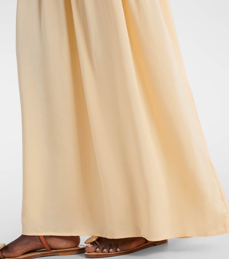 Hedy strapless linen maxi dress