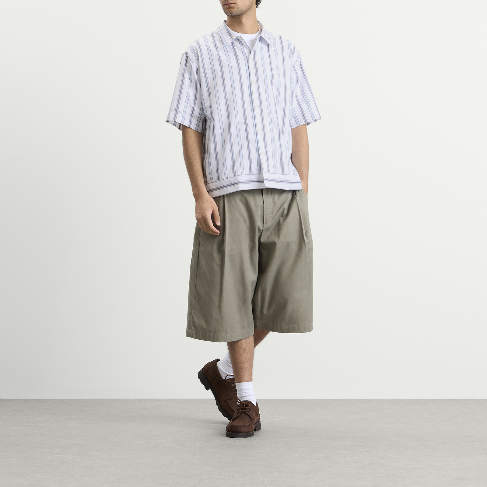 Men's Reed Boxy Short Sleeve Shirt Blue Stripe
