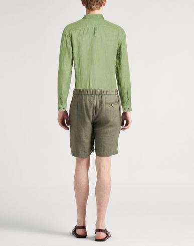 Man Shirt Green Size M Linen