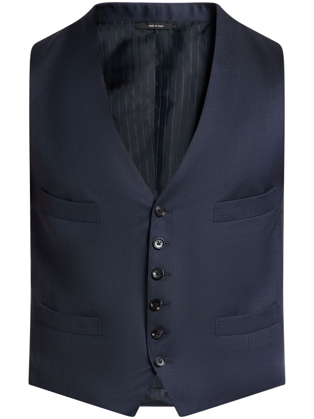 Button-down tailored waistcoat - Blue