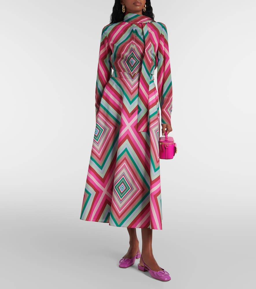 Tie-neck silk crêpe de chine shirt