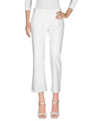 Woman Jeans Ivory Size 28 Cotton, Elastane