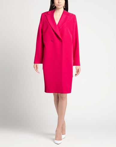 Woman Overcoat & Trench Coat Fuchsia Size 12 Polyester, Elastane