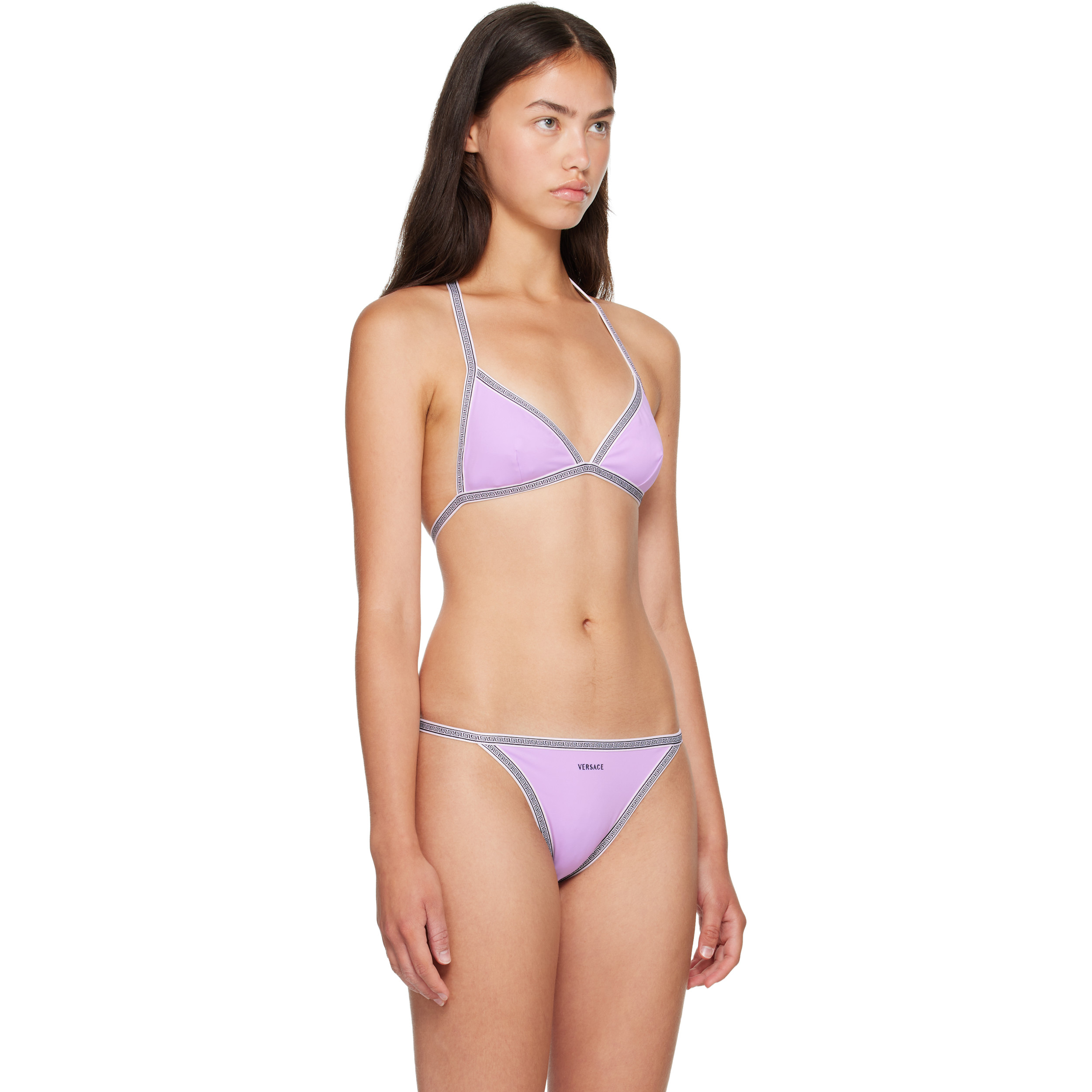 Purple Greca Bikini Top