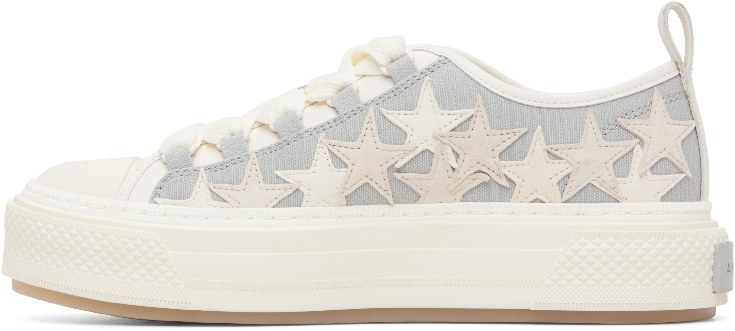 White & Grey Stars Court Low Sneakers