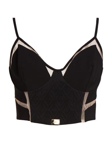 Woman Top Black Size 2 Polyamide, Elastane, Cupro