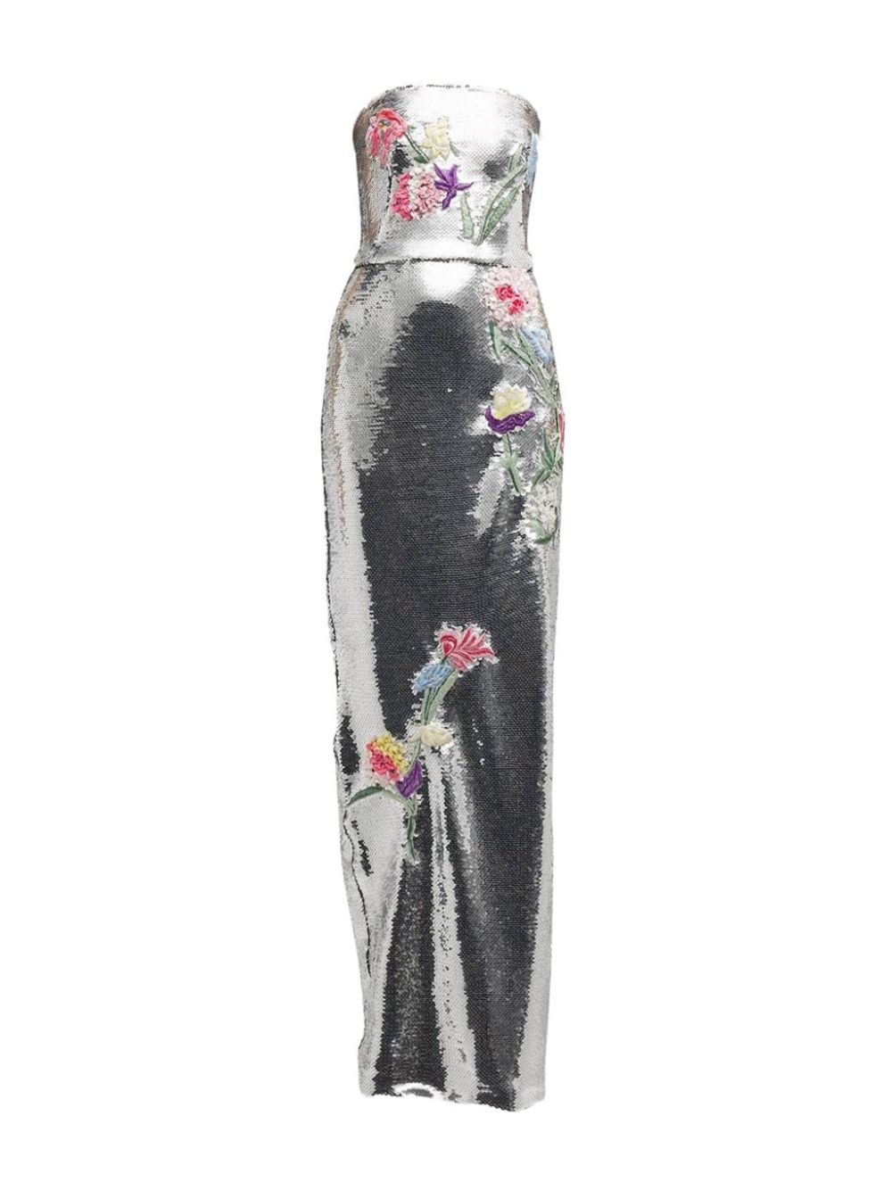Embroidered sequin-embellished dress - Silver