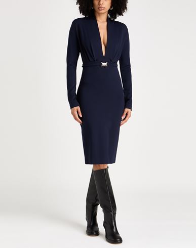 Woman Midi dress Midnight blue Size 4 Viscose, Polyamide, Elastane