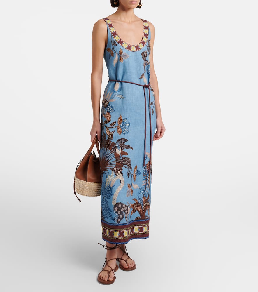 Alémais Georgie printed linen midi dress
