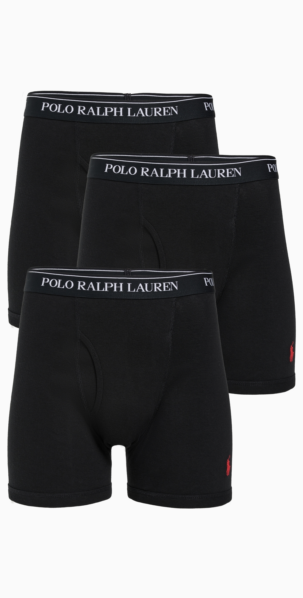 Classic Fit Cotton Boxer Briefs 3 Pack Polo Black