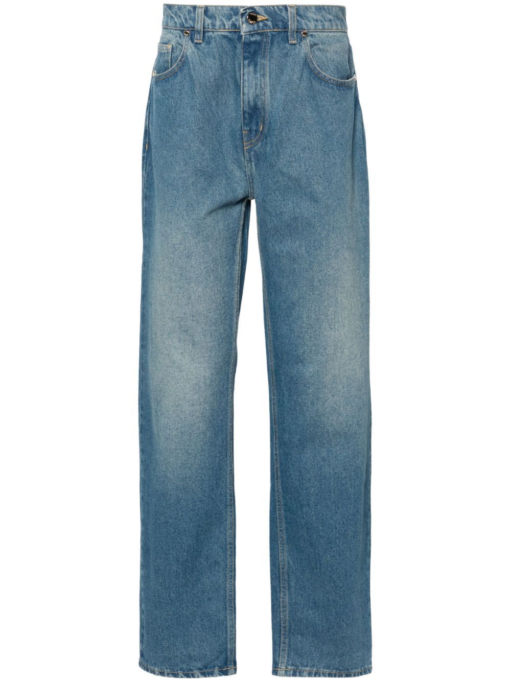 Printed and Embroidered Denim Pants