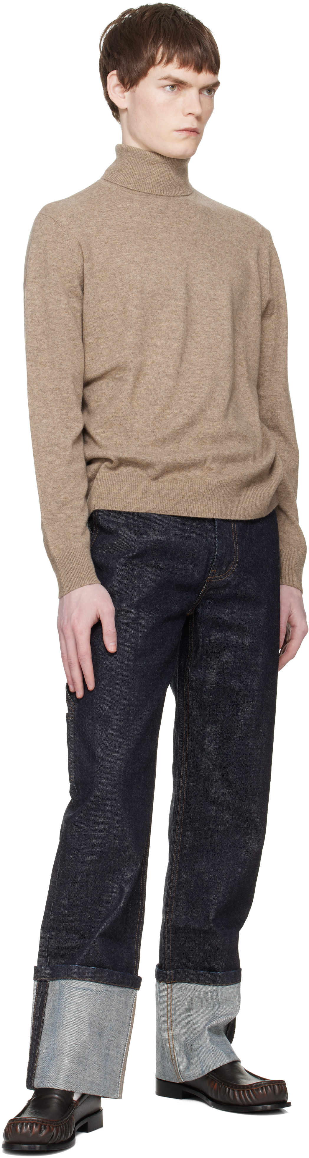 Beige Knit Turtleneck