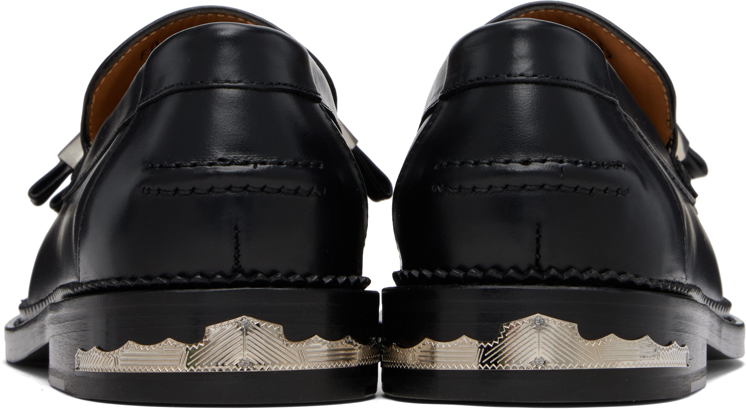 Black Hard Leather Loafers
