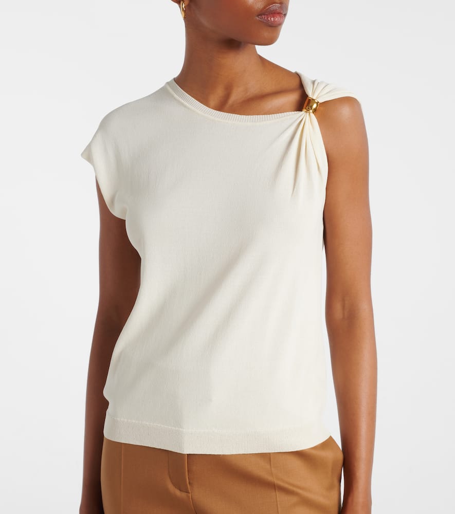 Asymmetrical jersey top