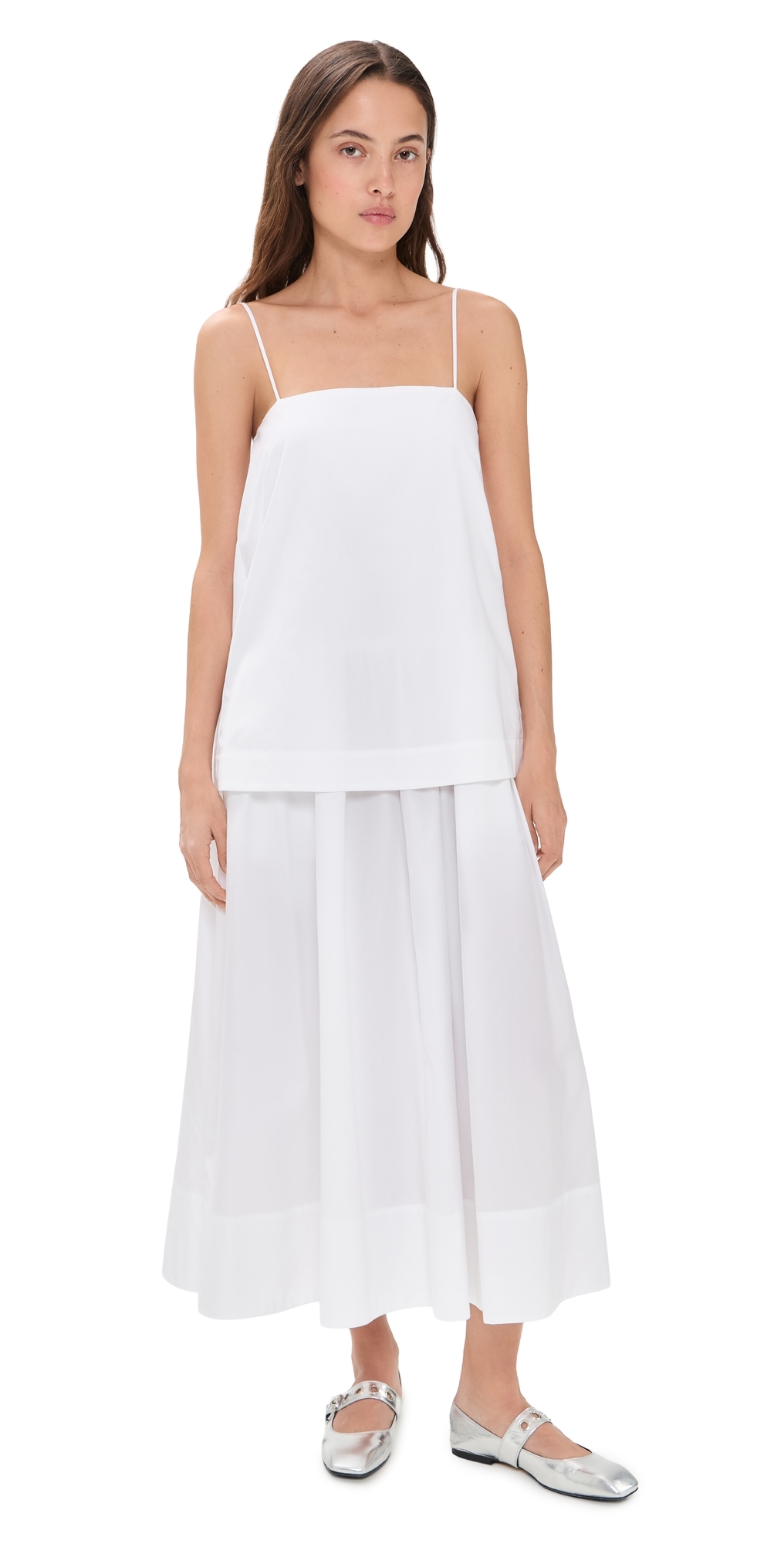 Cotton Strap Dress White