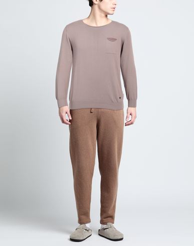 Man Sweater Light brown Size L Cotton