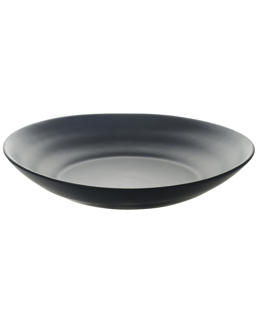 Set Of 6 Ripple Black Pasta Plates