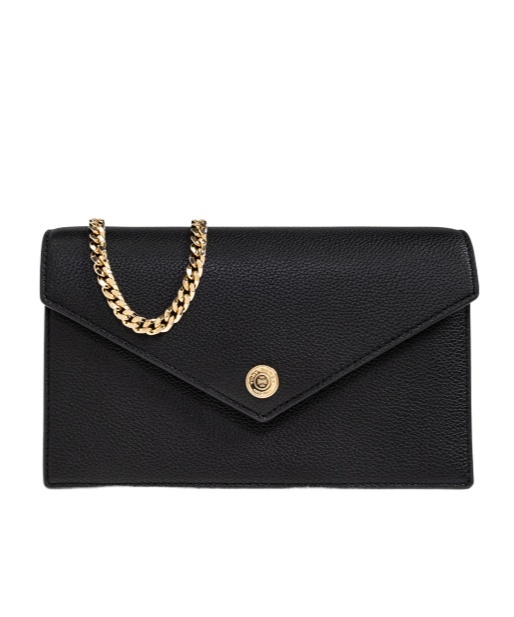 Grained leather envelope clutch bag