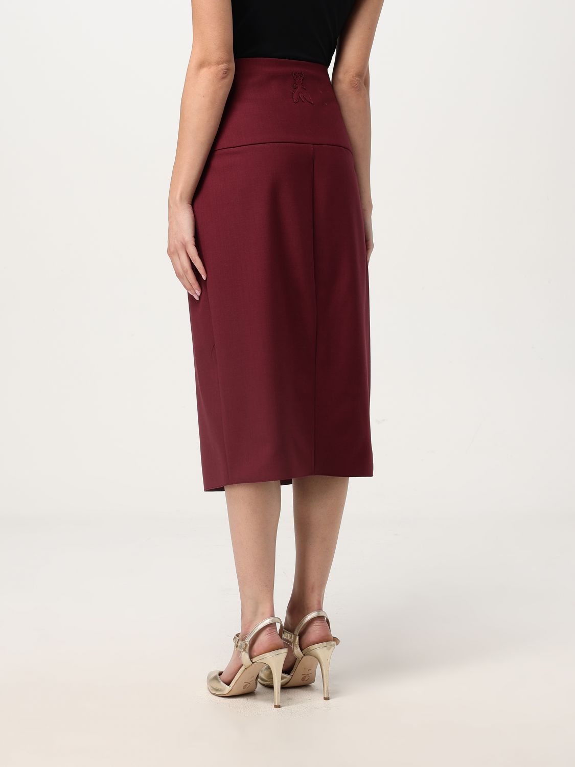 Button-detail skirt - Black